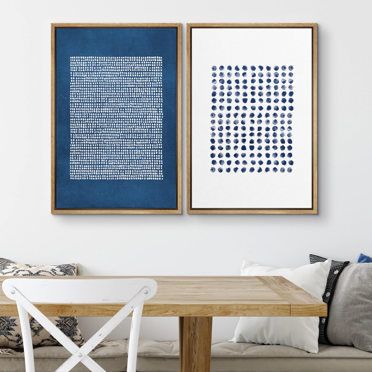 Geometric Navy Wall Art Set